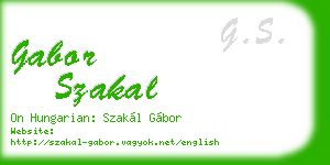 gabor szakal business card